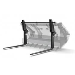 Вилы откидные паллетные Impulse PF2000 на ковш JCB 3CX / 4CX